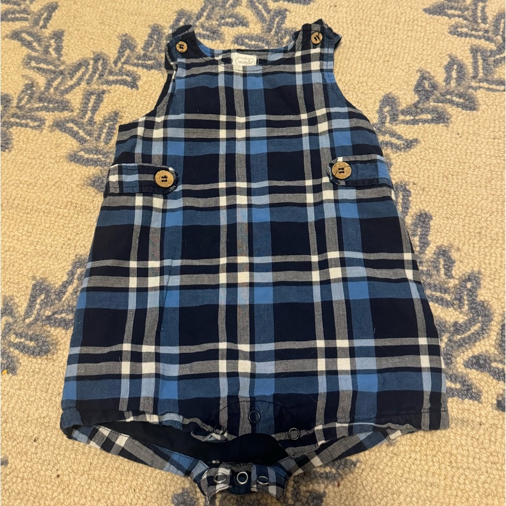 Mud Pie plaid shortalls